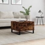 Table basse chêne fumé 55x55x36,5 cm bois d'ingénierie