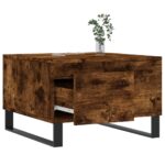 Table basse chêne fumé 55x55x36,5 cm bois d'ingénierie – Image 2