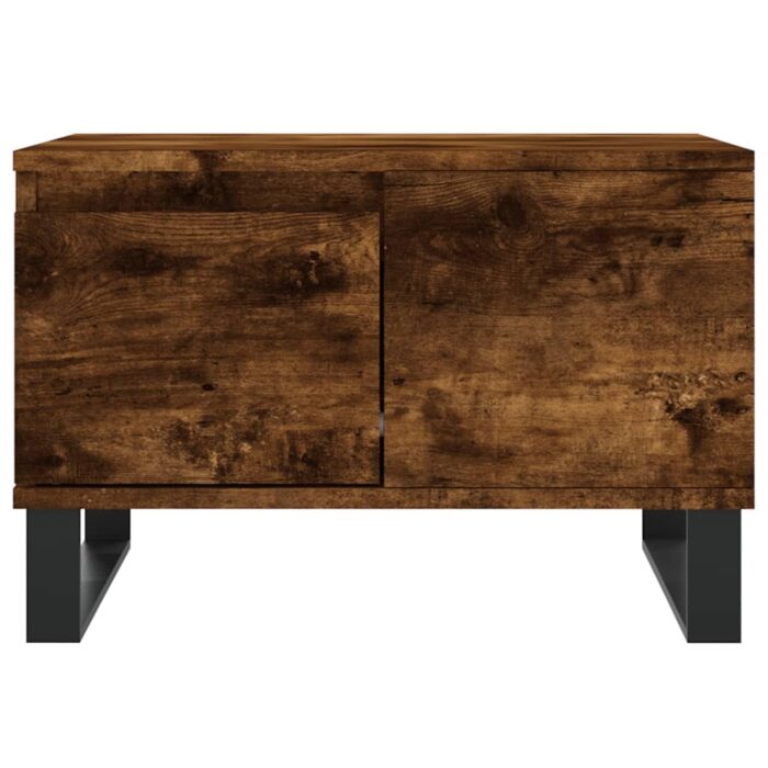 Table basse chêne fumé 55x55x36,5 cm bois d'ingénierie – Image 3