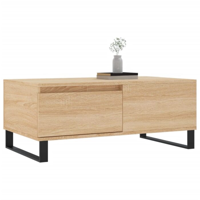 Table basse Chêne sonoma 90x50x36,5 cm Bois d'ingénierie – Image 2