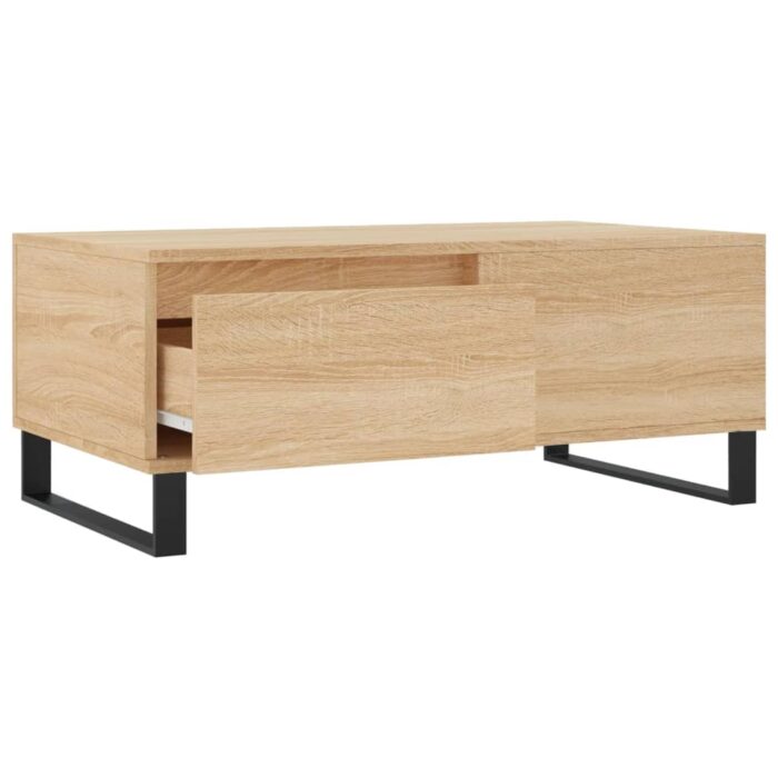 Table basse Chêne sonoma 90x50x36,5 cm Bois d'ingénierie – Image 4