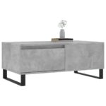 Table basse Gris béton 90x50x36,5 cm Bois d'ingénierie – Image 2