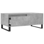 Table basse Gris béton 90x50x36,5 cm Bois d'ingénierie – Image 4