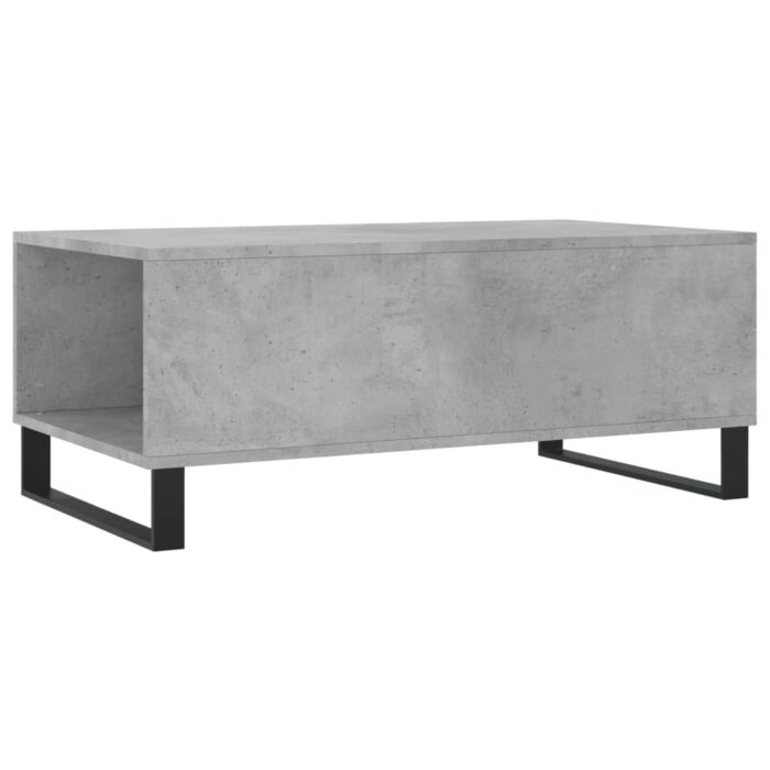 Table basse Gris béton 90x50x36,5 cm Bois d'ingénierie – Image 6