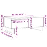 Table basse Gris béton 90x50x36,5 cm Bois d'ingénierie – Image 9