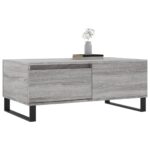 Table basse Sonoma gris 90x50x36,5 cm Bois d'ingénierie – Image 2