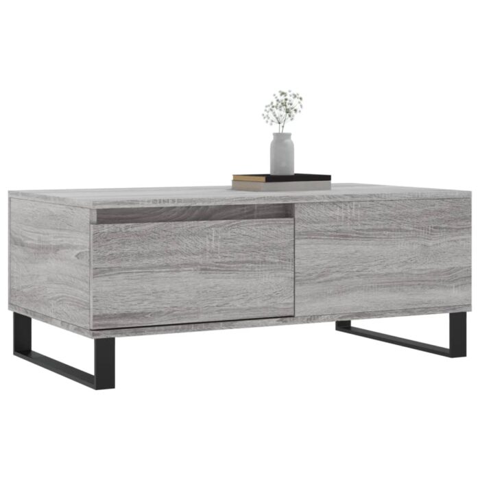 Table basse Sonoma gris 90x50x36,5 cm Bois d'ingénierie – Image 2