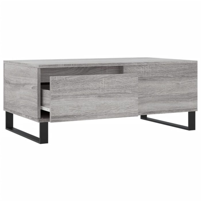 Table basse Sonoma gris 90x50x36,5 cm Bois d'ingénierie – Image 4