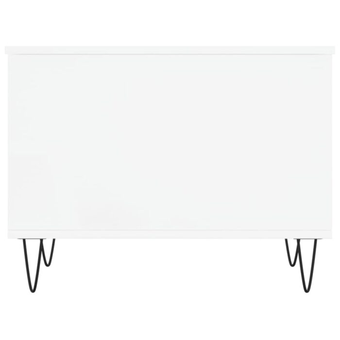 Table basse Blanc 60x44,5x45 cm Bois d'ingénierie – Image 4