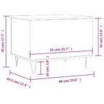 Table basse Blanc 60x44,5x45 cm Bois d'ingénierie – Image 9