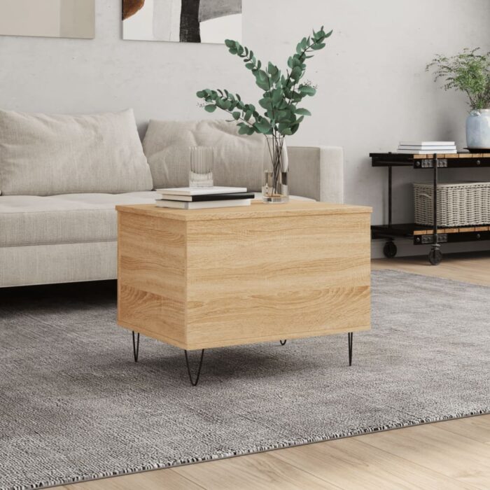 Table basse Chêne sonoma 60x44,5x45 cm Bois d'ingénierie – Image 1
