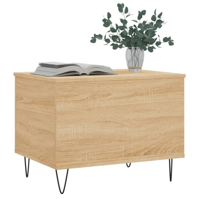 Table basse Chêne sonoma 60x44,5x45 cm Bois d'ingénierie – Image 2