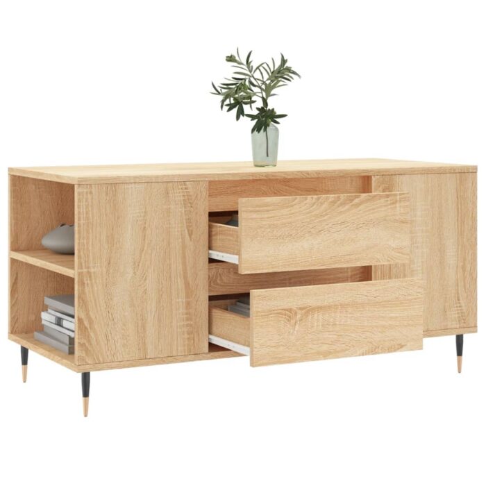 Table basse chêne sonoma 102x44,5x50 cm bois d'ingénierie – Image 2