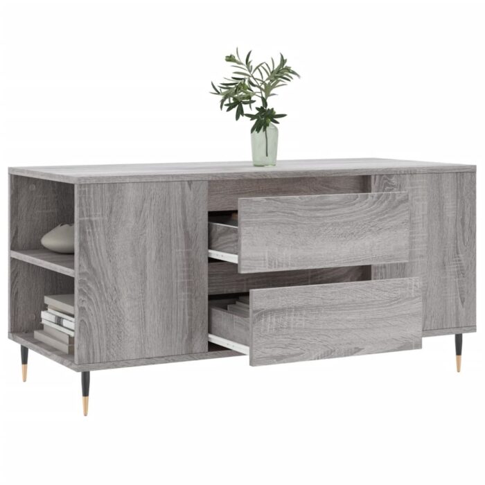 Table basse sonoma gris 102x44,5x50 cm bois d'ingénierie – Image 2