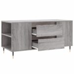 Table basse sonoma gris 102x44,5x50 cm bois d'ingénierie – Image 4