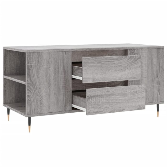 Table basse sonoma gris 102x44,5x50 cm bois d'ingénierie – Image 4