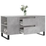 Table basse gris béton 102x44,5x50 cm bois d'ingénierie – Image 2