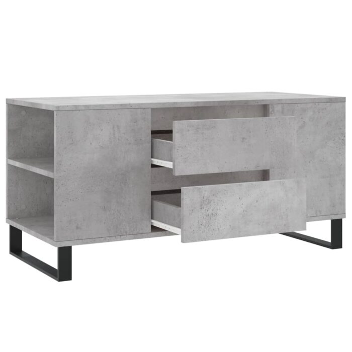 Table basse gris béton 102x44,5x50 cm bois d'ingénierie – Image 4