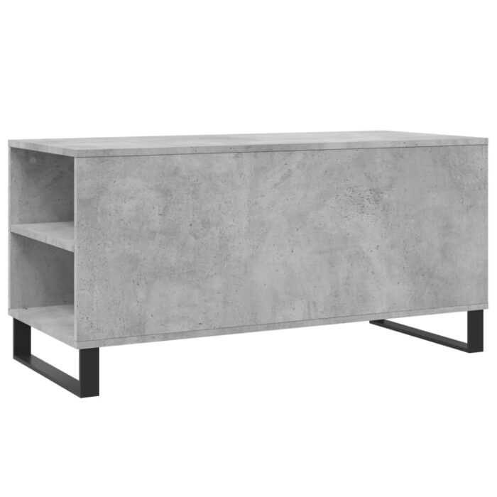 Table basse gris béton 102x44,5x50 cm bois d'ingénierie – Image 6