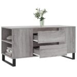 Table basse sonoma gris 102x44,5x50 cm bois d'ingénierie – Image 2