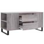 Table basse sonoma gris 102x44,5x50 cm bois d'ingénierie – Image 4