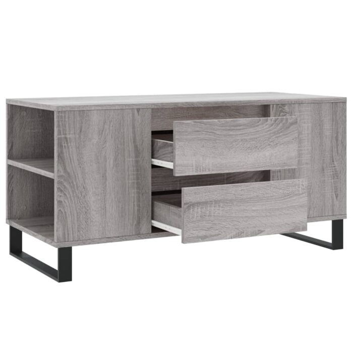 Table basse sonoma gris 102x44,5x50 cm bois d'ingénierie – Image 4