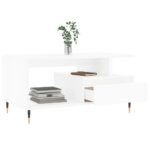 Table basse Blanc 90x49x45 cm Bois d'ingénierie – Image 2