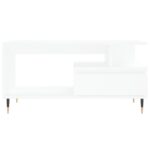 Table basse Blanc 90x49x45 cm Bois d'ingénierie – Image 3