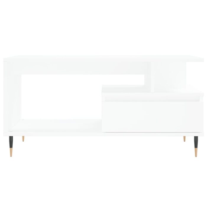 Table basse Blanc 90x49x45 cm Bois d'ingénierie – Image 3