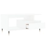 Table basse Blanc 90x49x45 cm Bois d'ingénierie – Image 4