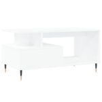 Table basse Blanc 90x49x45 cm Bois d'ingénierie – Image 6