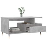 Table basse Gris béton 90x49x45 cm Bois d'ingénierie – Image 2