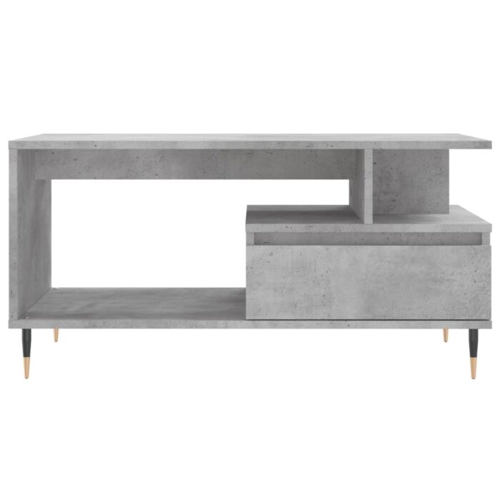 Table basse Gris béton 90x49x45 cm Bois d'ingénierie – Image 3