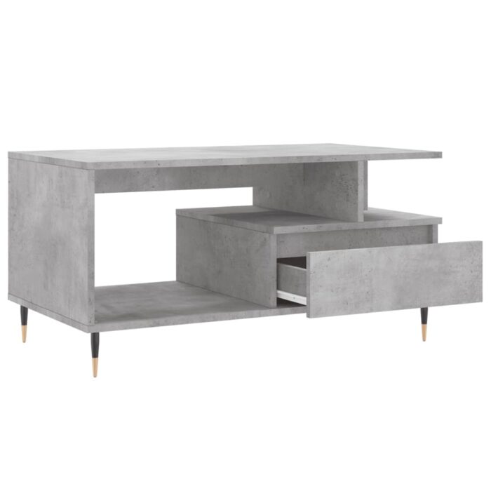 Table basse Gris béton 90x49x45 cm Bois d'ingénierie – Image 4