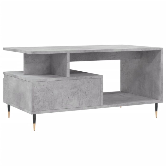 Table basse Gris béton 90x49x45 cm Bois d'ingénierie – Image 6