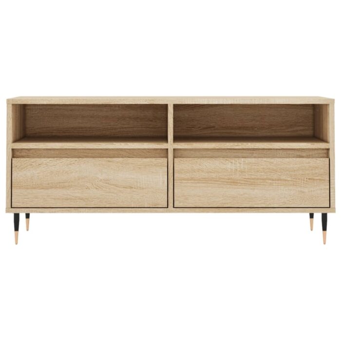 Meuble TV chêne sonoma 100x34,5x44,5 cm bois d'ingénierie – Image 3