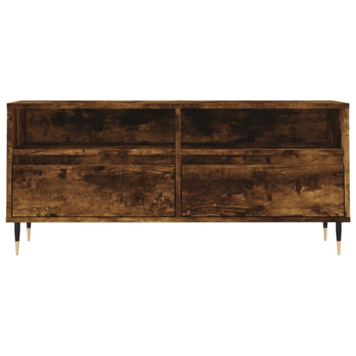 Meuble TV chêne fumé 100x34,5x44,5 cm bois d'ingénierie – Image 3