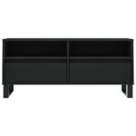 Meuble TV noir 100x34,5x44,5 cm bois d'ingénierie – Image 3