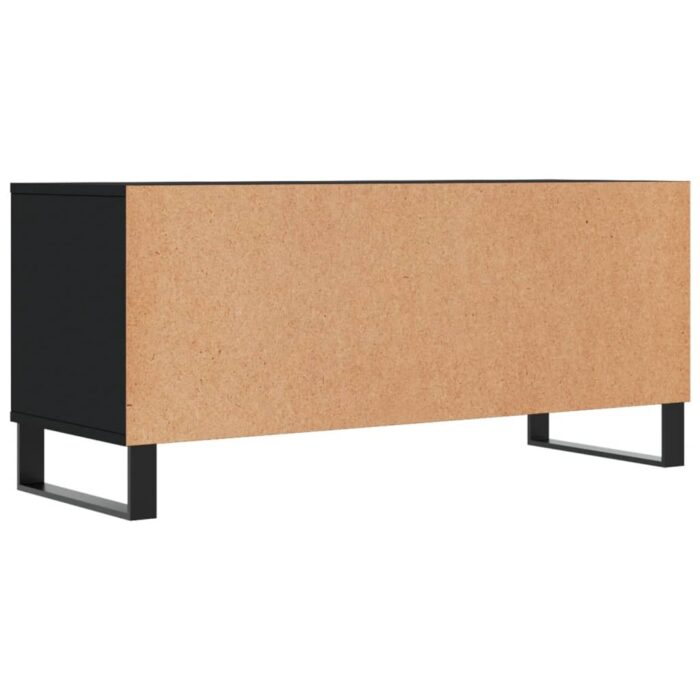 Meuble TV noir 100x34,5x44,5 cm bois d'ingénierie – Image 6