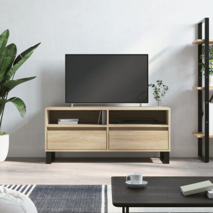 Meuble TV chêne sonoma 100x34,5x44,5 cm bois d'ingénierie