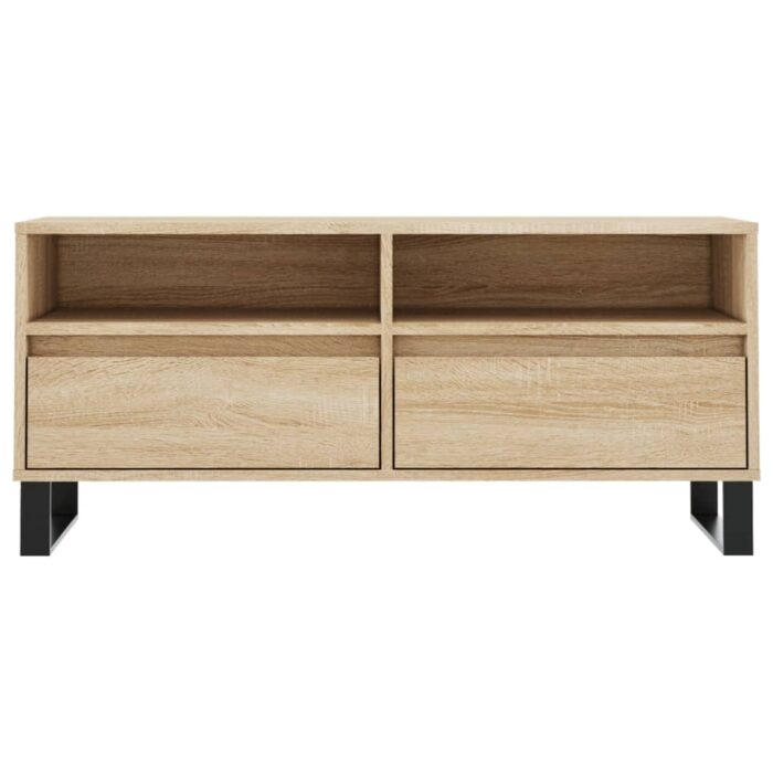 Meuble TV chêne sonoma 100x34,5x44,5 cm bois d'ingénierie – Image 3