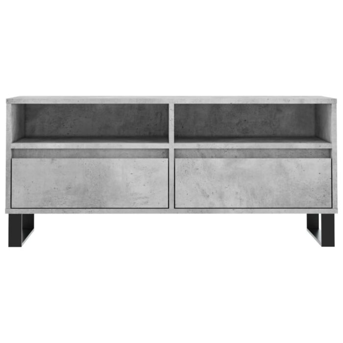 Meuble TV gris béton 100x34,5x44,5 cm bois d'ingénierie – Image 3