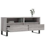Meuble TV sonoma gris 100x34,5x44,5 cm bois d'ingénierie – Image 2