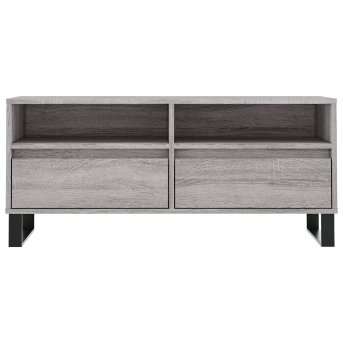 Meuble TV sonoma gris 100x34,5x44,5 cm bois d'ingénierie – Image 3