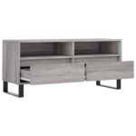 Meuble TV sonoma gris 100x34,5x44,5 cm bois d'ingénierie – Image 4