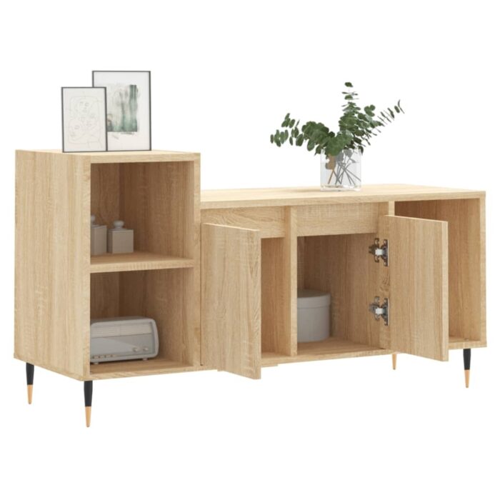 Meuble TV Chêne sonoma 100x35x55 cm Bois d'ingénierie – Image 2