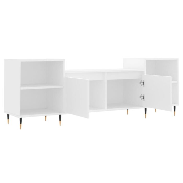 Meuble TV Blanc 160x35x55 cm Bois d'ingénierie – Image 4