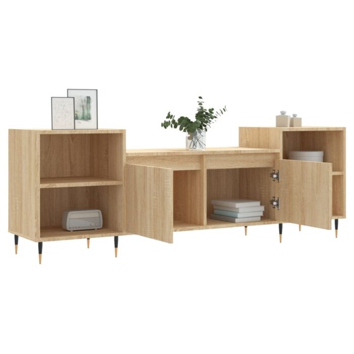 Meuble TV Chêne sonoma 160x35x55 cm Bois d'ingénierie – Image 2