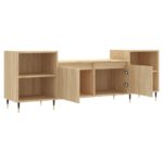 Meuble TV Chêne sonoma 160x35x55 cm Bois d'ingénierie – Image 4