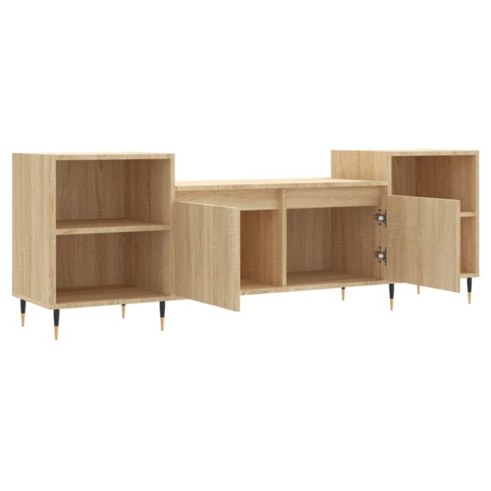 Meuble TV Chêne sonoma 160x35x55 cm Bois d'ingénierie – Image 4